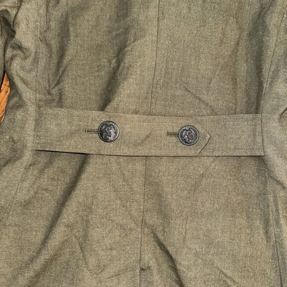 Vintage Military Mens Wool Serge Overcoat Double Breasted  Green 36R (2R-2) - Picture 12 of 12